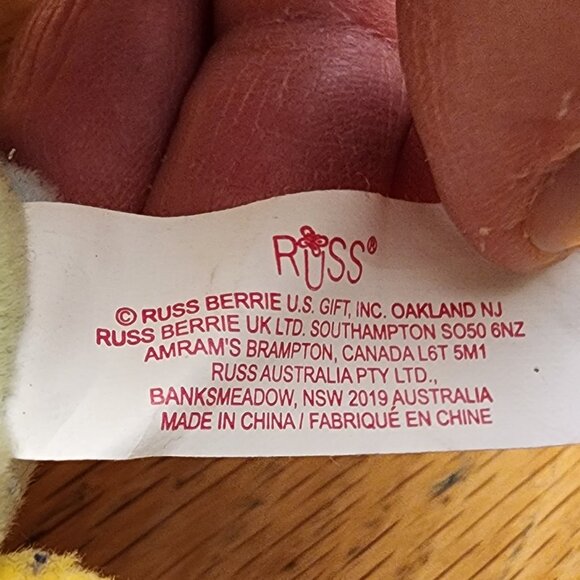 RUSS Easter Duck Plushie Stuffed Animal Toy - Picture 6 of 9